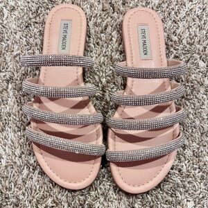 Steve Madden Blush Pink Rhinestone Slide Sandals ✨